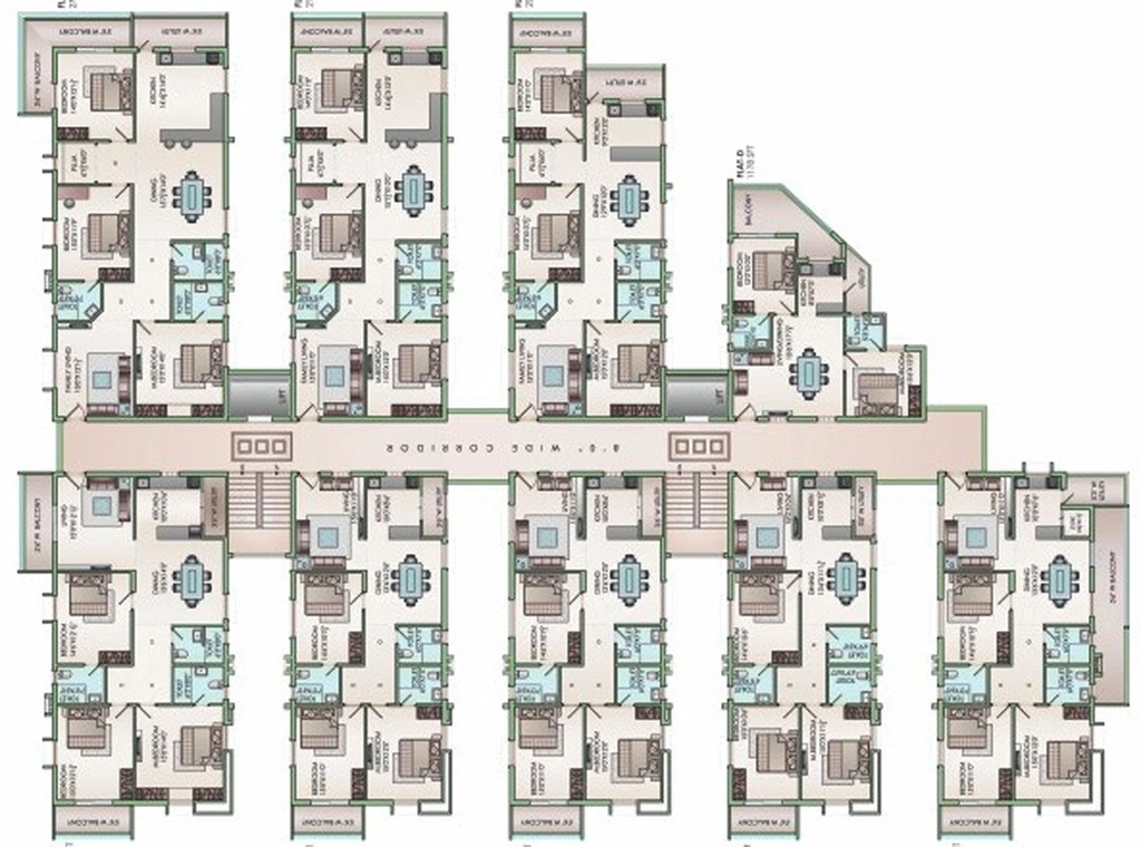 Floor Plan of Jains Ravi Gayathri Heights in Hitech City, Hyderabad - Image 125916