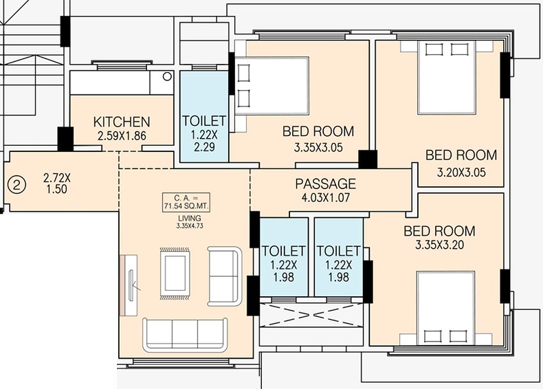 3 BHK Flat in Atharv Rosewood in Vile Parle East, Mumbai - Image 847732