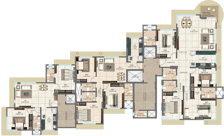 Floor Plan of Atharv Palace in Vile Parle East, Mumbai - Image 256464
