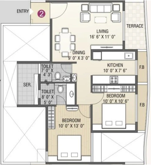2 BHK Flat in B And M Atlantis in Ghansoli, Navi Mumbai - Image 779617