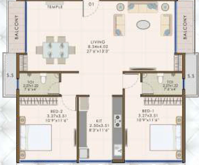 2 BHK Flat in Jeevan Nandai Apartment in Panvel, Navi Mumbai - Image 789176
