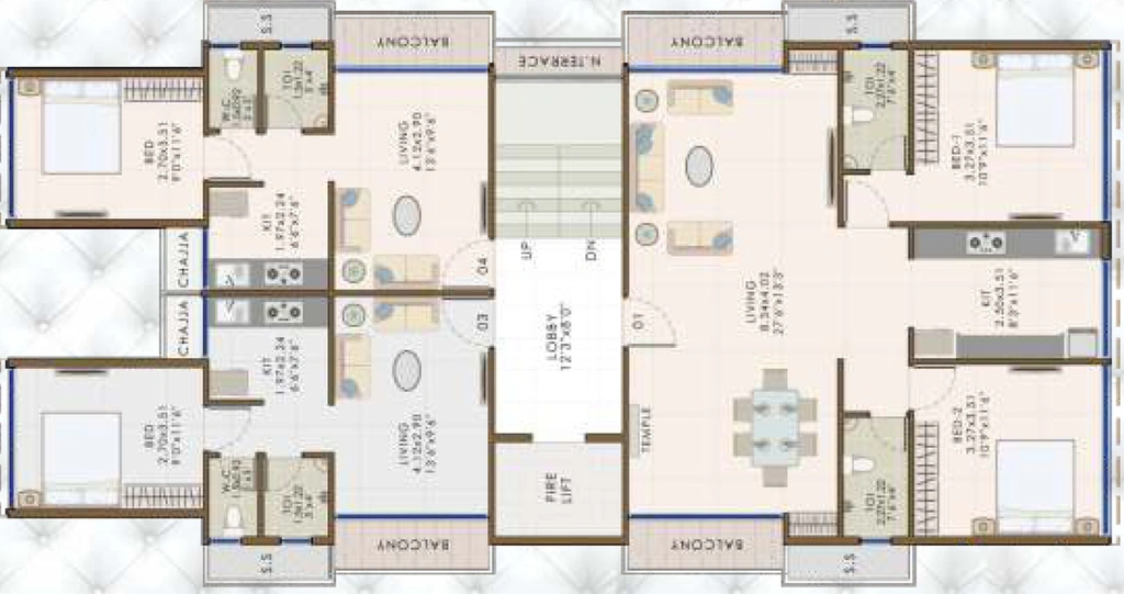Floor Plan of Jeevan Nandai Apartment in Panvel, Navi Mumbai - Image 125146