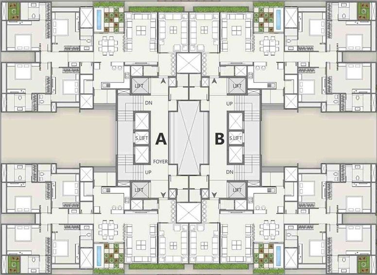 Floor Plan of Satyam Insignia in Jodhpur Village, Ahmedabad - Image 266918