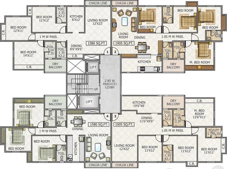 Floor Plan of STG Elegance in Thane West, Thane - Image 252348