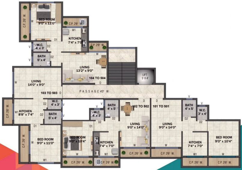 Floor Plan of Sanskruti Milestone in Badlapur East, Thane - Image 168561