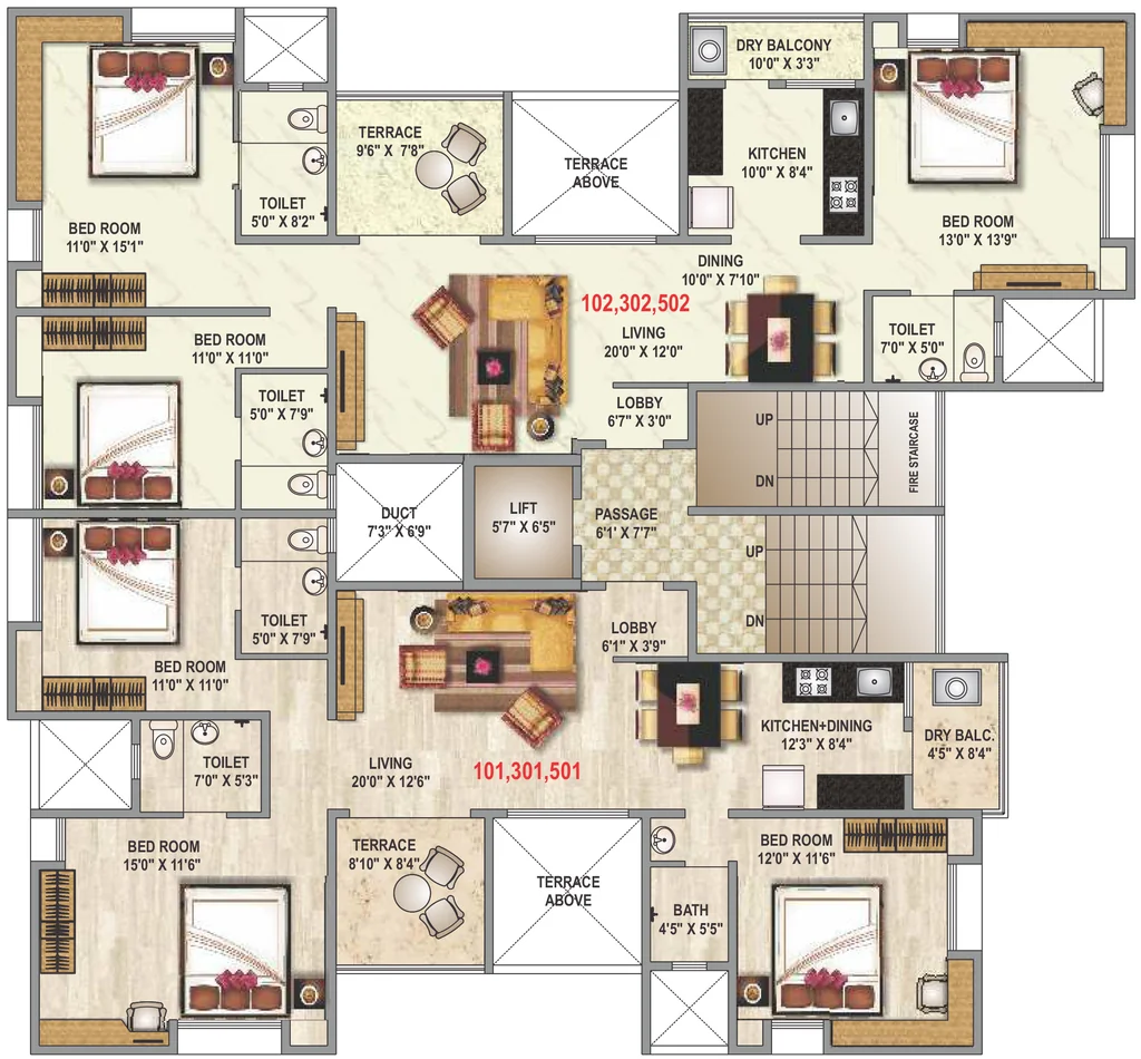Floor Plan of Pate Timescapes in Erandwane, Pune - Image 349223