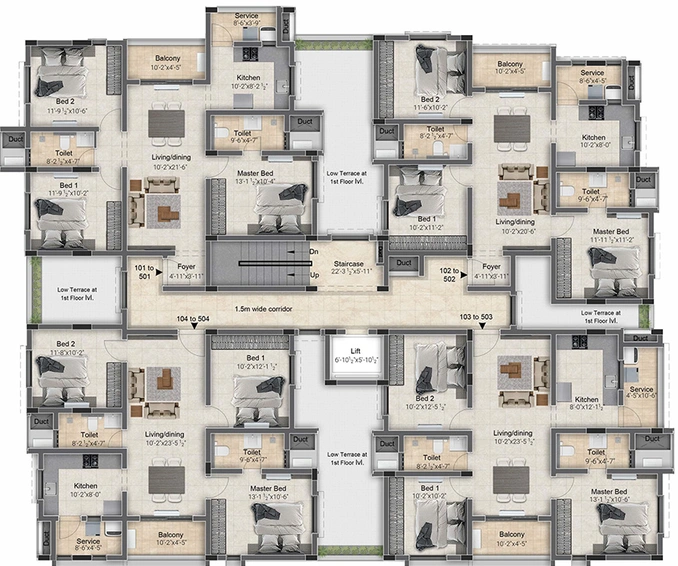 Floor Plan of Krishna Ekta in West Mambalam, Chennai - Image 284259