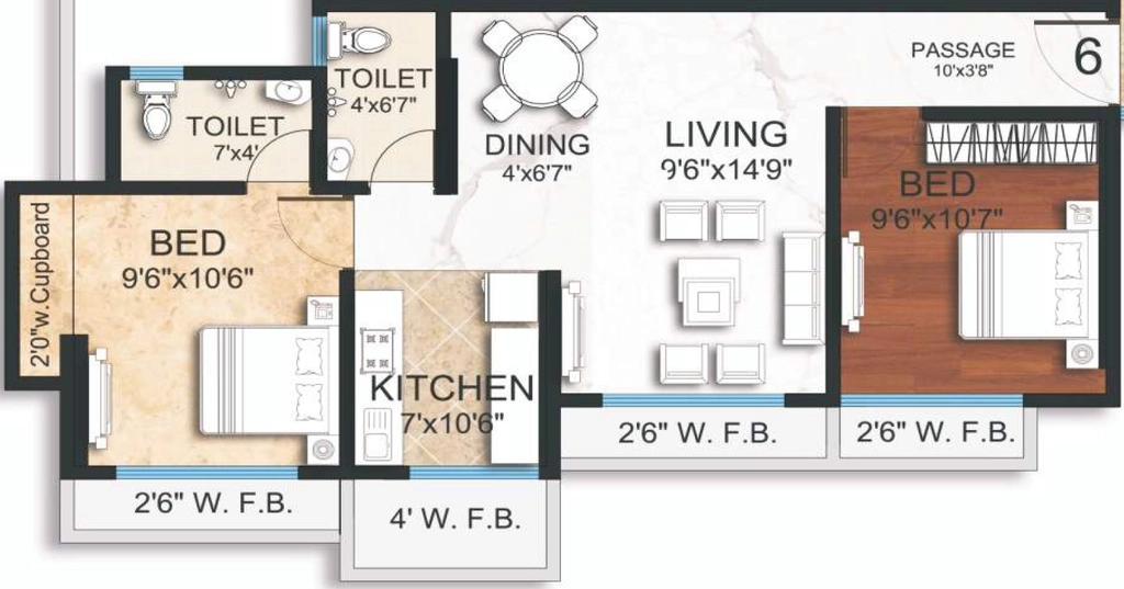 2 BHK Flat in Gagangiri Ellora Heights in Dahisar East, Mumbai - Image 844882