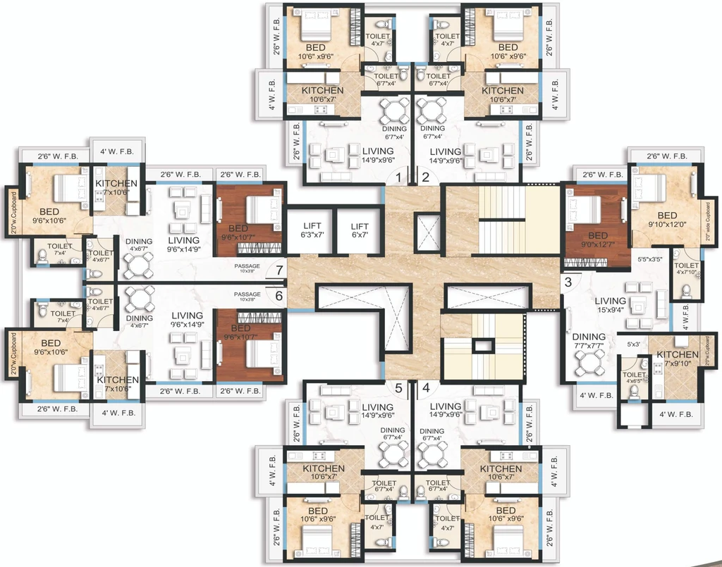 Floor Plan of Gagangiri Ellora Heights in Dahisar East, Mumbai - Image 331759