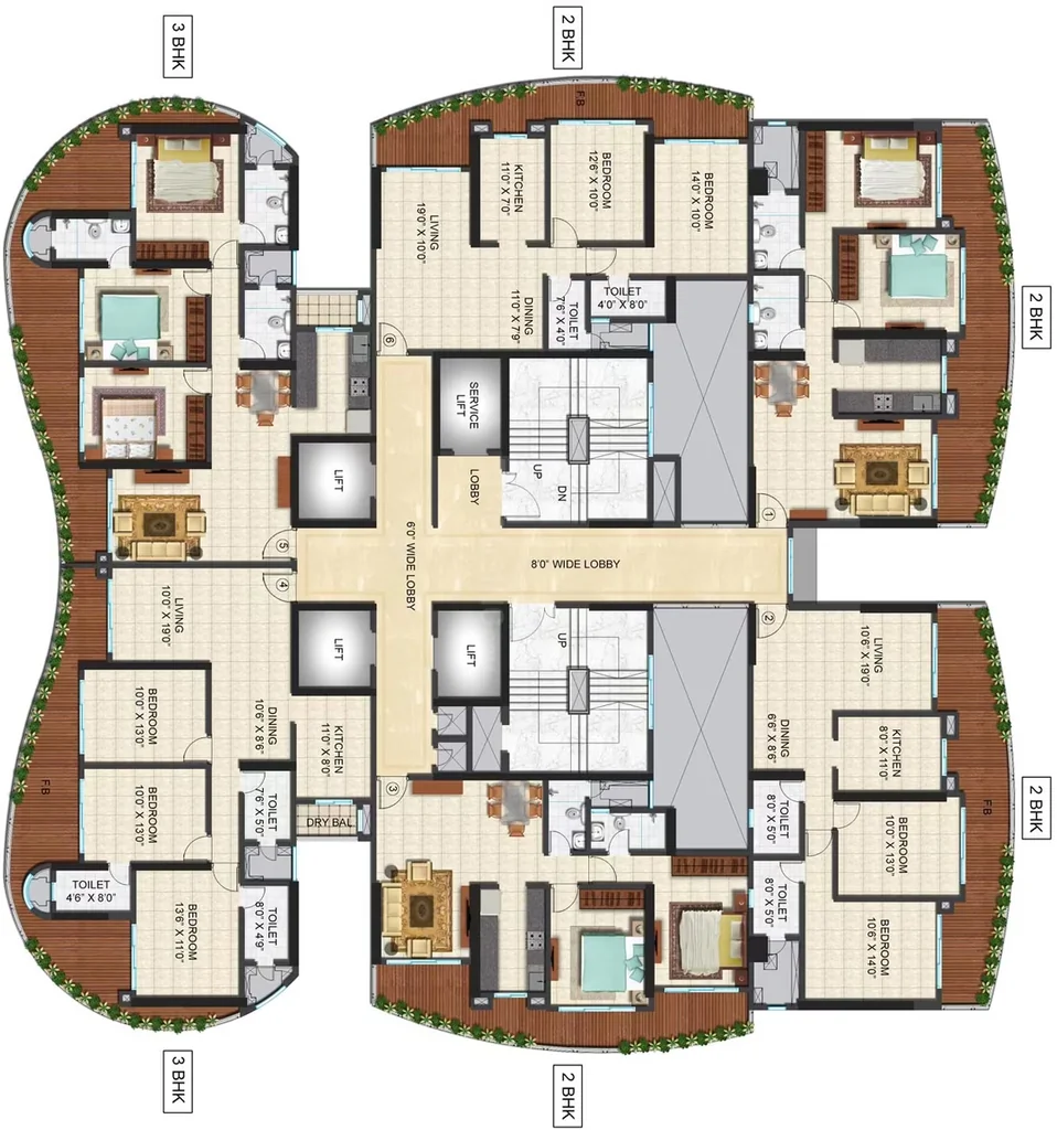 Floor Plan of Rajesh Raj Altezza in Mulund West, Mumbai - Image 336013