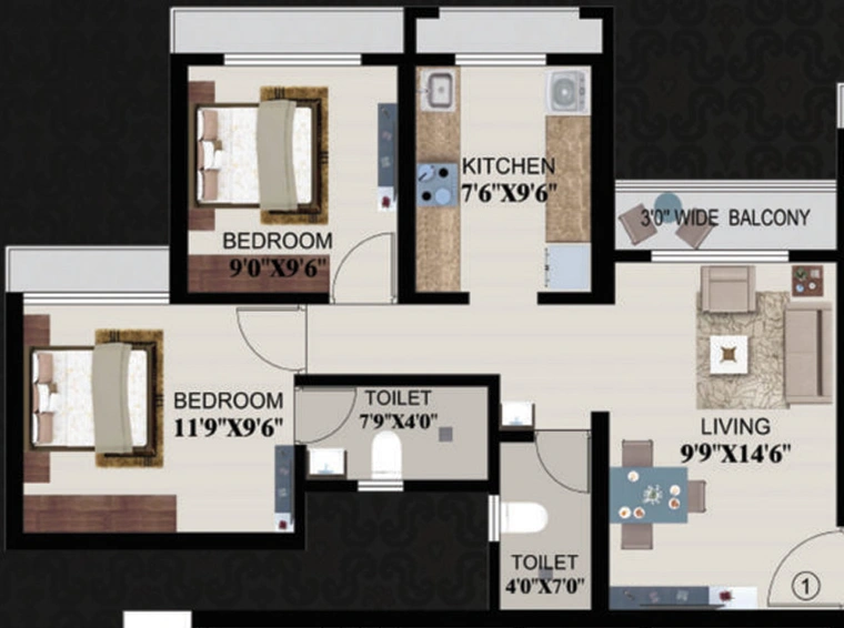 2 BHK Flat in SS Balaji Residency 2 in Dombivli, Thane - Image 815766