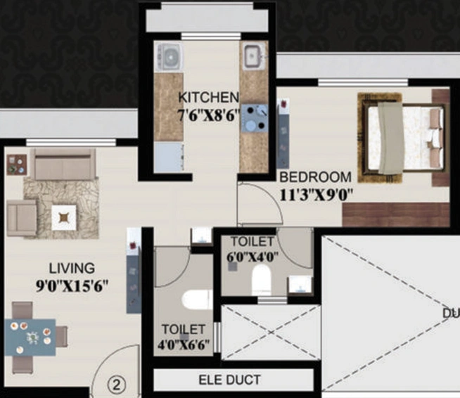 1 BHK Flat in SS Balaji Residency 2 in Dombivli, Thane - Image 815767