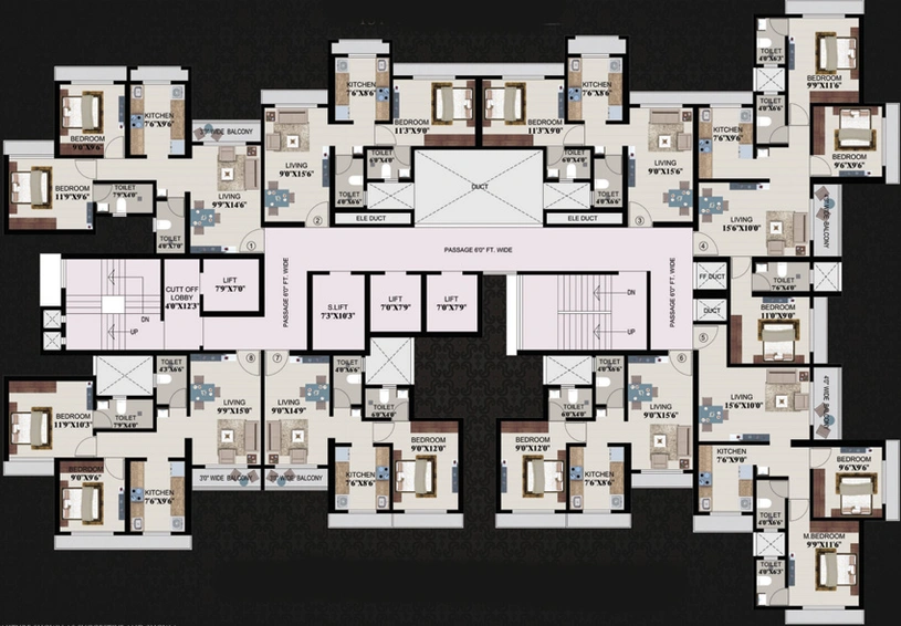 Floor Plan of SS Balaji Residency 2 in Dombivli, Thane - Image 168608