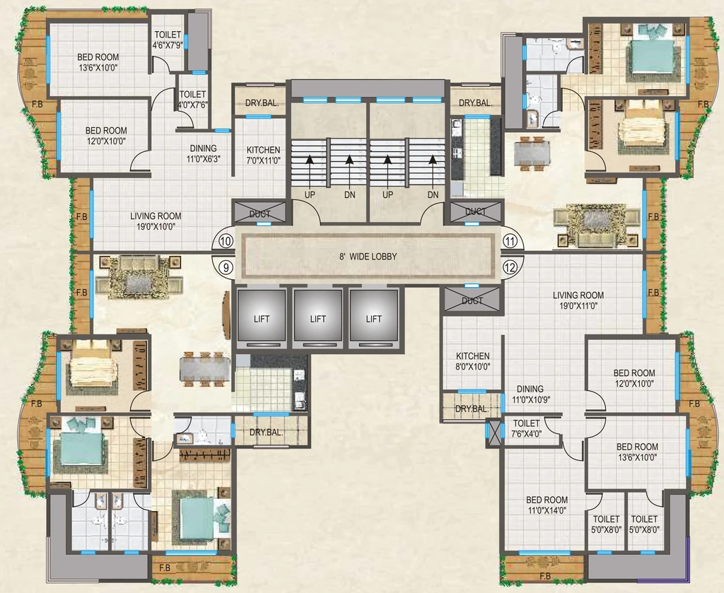 Floor Plan of Rajesh Raj Splendour in Vikhroli West, Mumbai - Image 336030