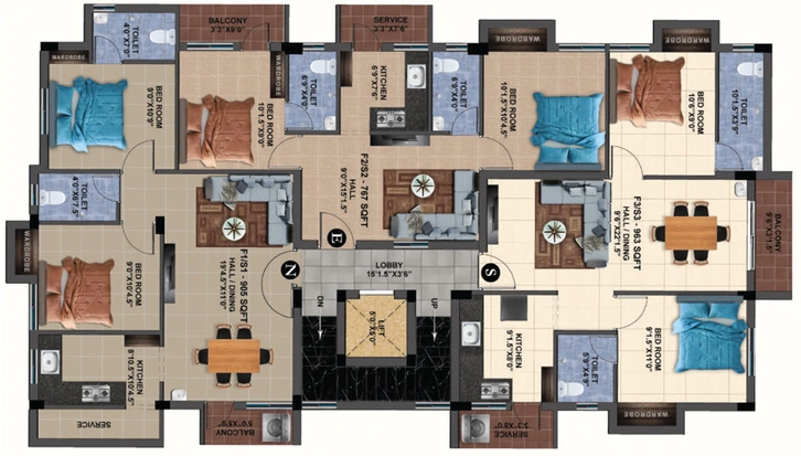 Floor Plan of MP Inaya in Kundrathur, Chennai - Image 237322