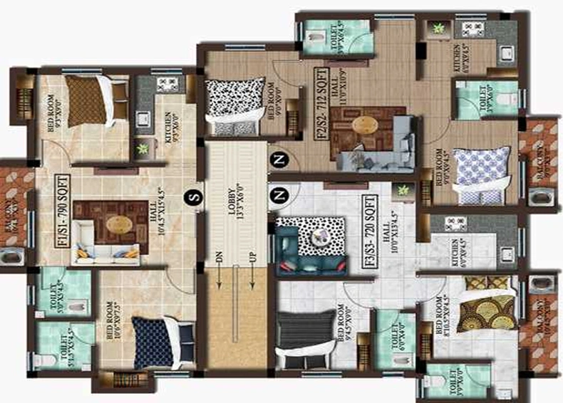 Floor Plan of MP Anika And Benito in Sembakkam, Chennai - Image 237446