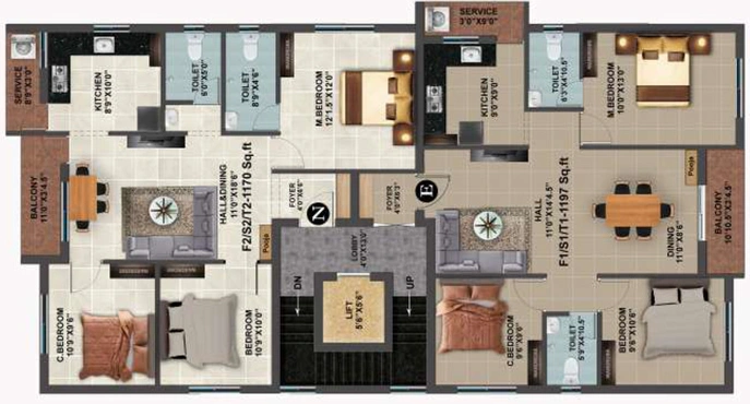 Floor Plan of MP Lenora in Pammal, Chennai - Image 237469