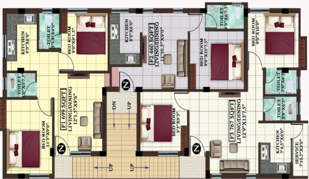 Floor Plan of MP Renzo in Selaiyur, Chennai - Image 237875