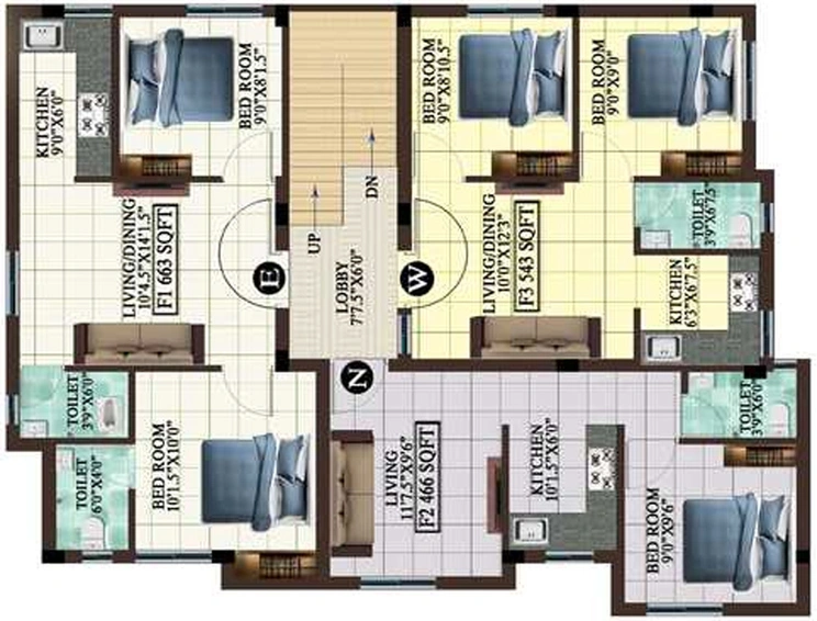 Floor Plan of MP Niew And Orli in Pozhichalur, Chennai - Image 237881