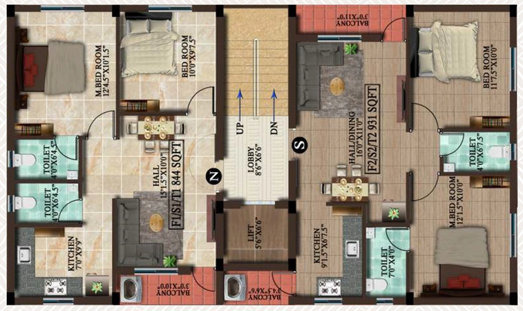 Floor Plan of MP Pebbles in Mugalivakkam, Chennai - Image 237888