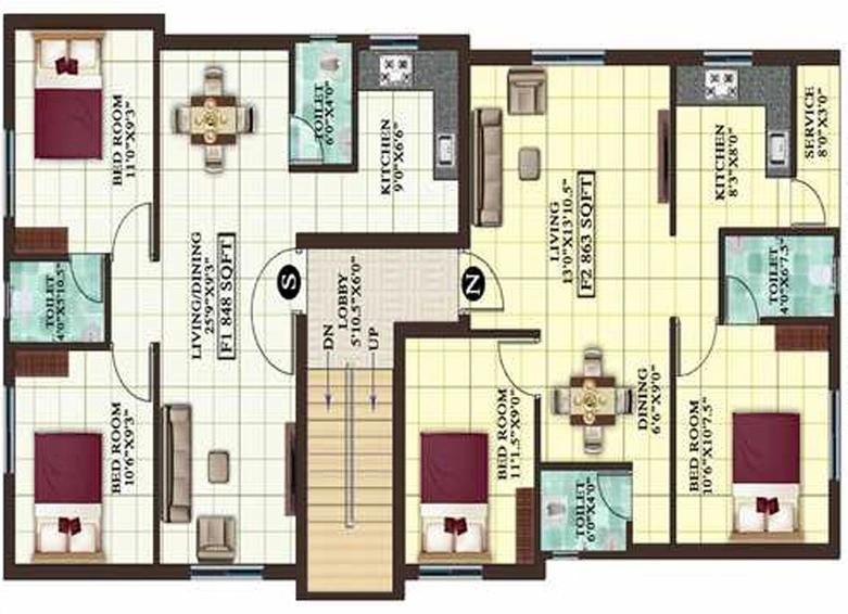 Floor Plan of MP Zenda in Anakaputhur, Chennai - Image 237894