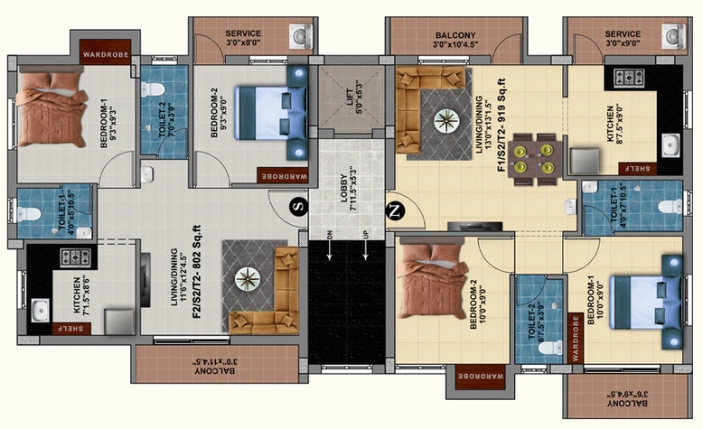 Floor Plan of MP Maplewood in Anakaputhur, Chennai - Image 238453