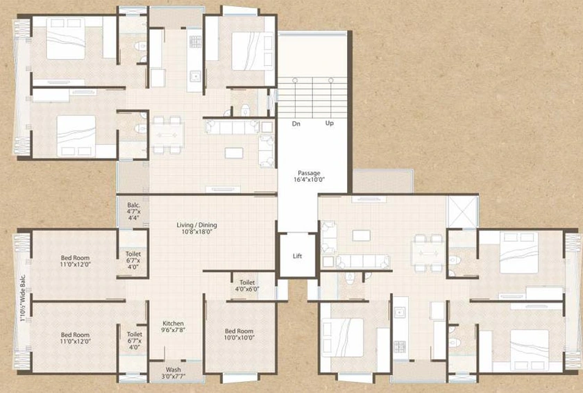 Floor Plan of Urbanac Atharva in Bhayli Road, Vadodara - Image 128760