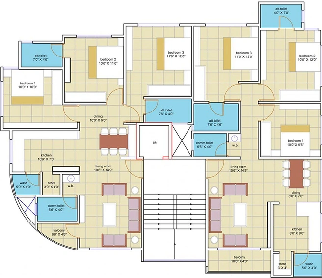 Floor Plan of HR Nandan 2 in Vasna, Ahmedabad - Image 263735