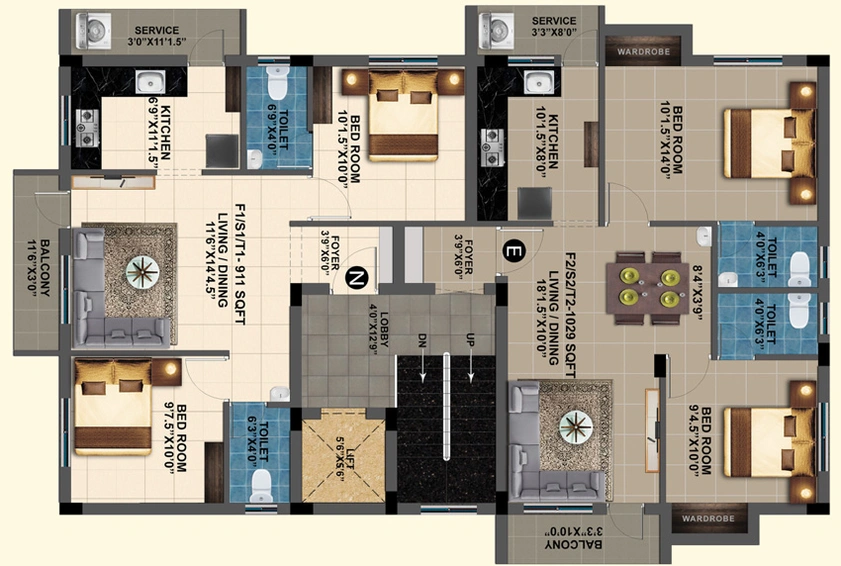 Floor Plan of MP Greta in Pozhichalur, Chennai - Image 238395