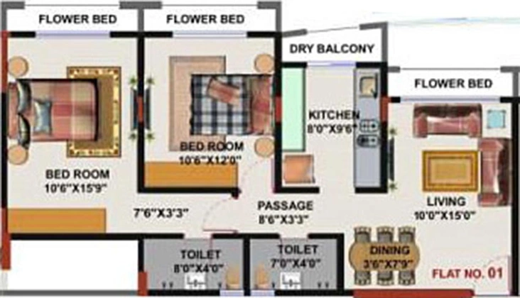 2 BHK Flat in HDIL Harmony in Goregaon West, Mumbai - Image 835345