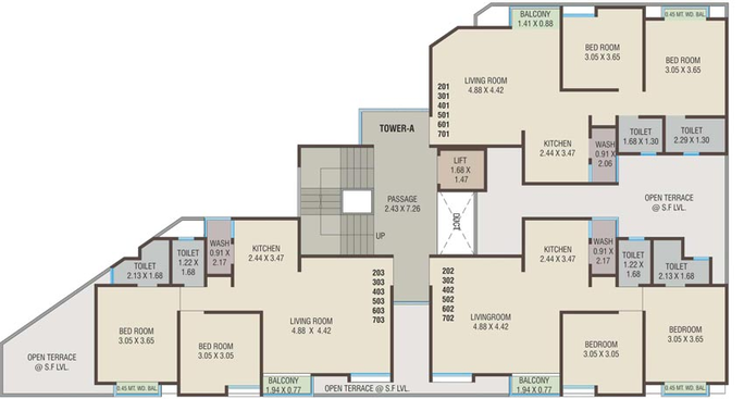 Floor Plan of Kanha Dreamland in Kendranagar, Vadodara - Image 128776