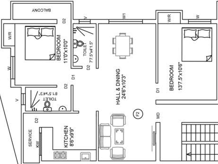 2 BHK Flat in Sree Guru Mithra in Kolathur, Chennai - Image 842506