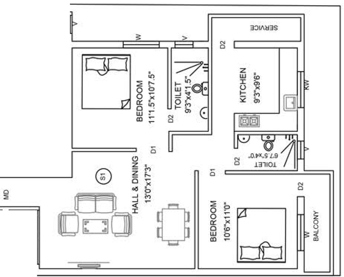 2 BHK Flat in Sree Guru Mithra in Kolathur, Chennai - Image 842505