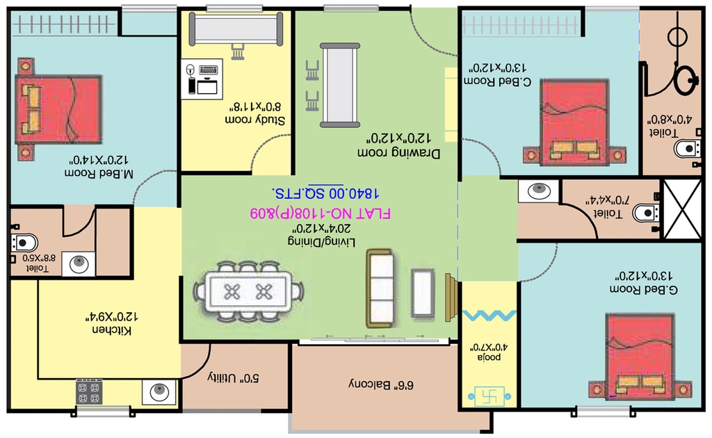 3 BHK Flat in Janapriya Classic Homes in Moti Nagar, Hyderabad - Image 781484