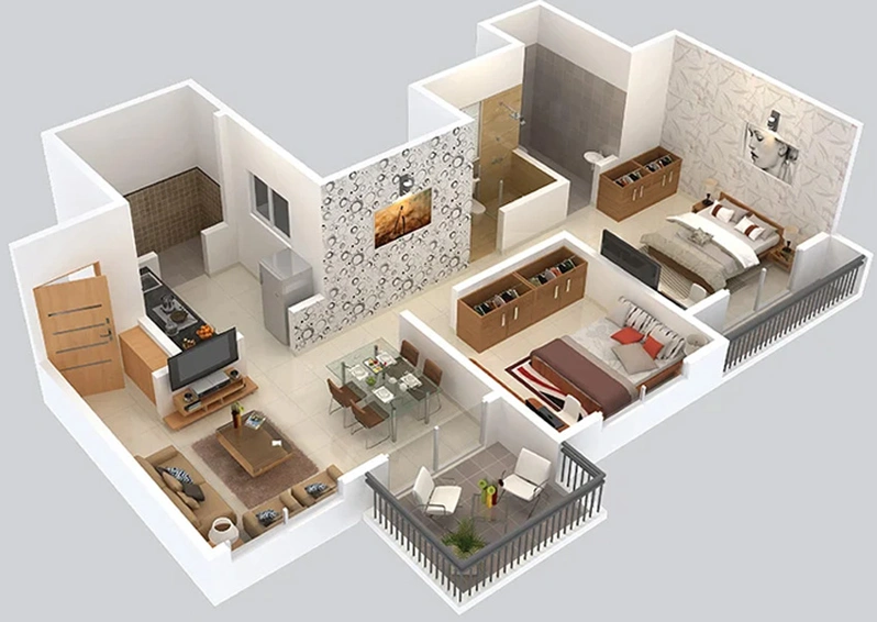 2 BHK Flat in Zen Abhimaan Homes in Shirgaon, Pune - Image 835617