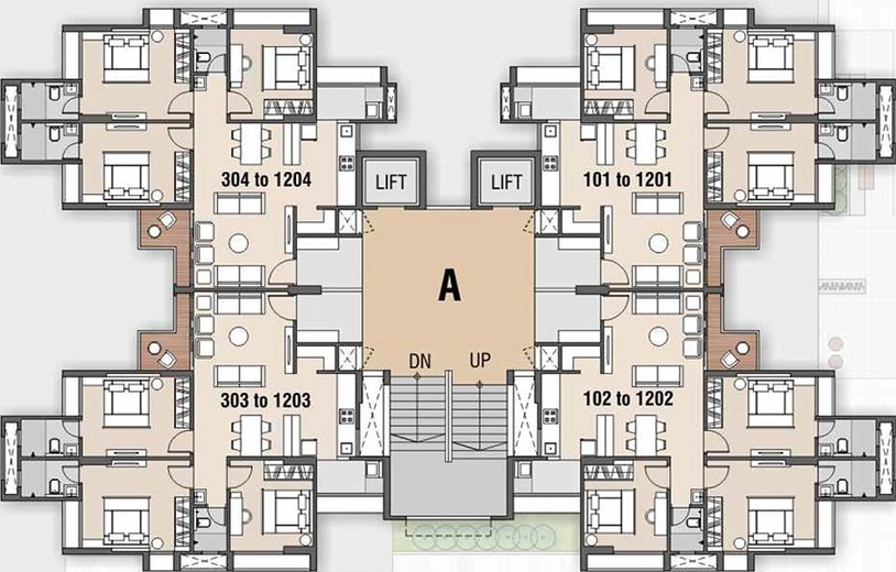 Floor Plan of Swarnim Dharti in Vaishnodevi Circle, Ahmedabad - Image 269998