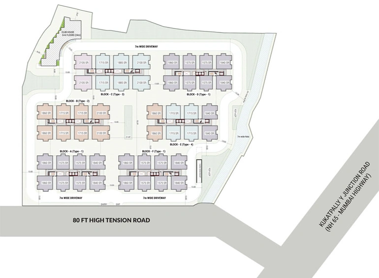 Master Plan of Janapriya Y Junction in Moosapet, Hyderabad - Image 123533