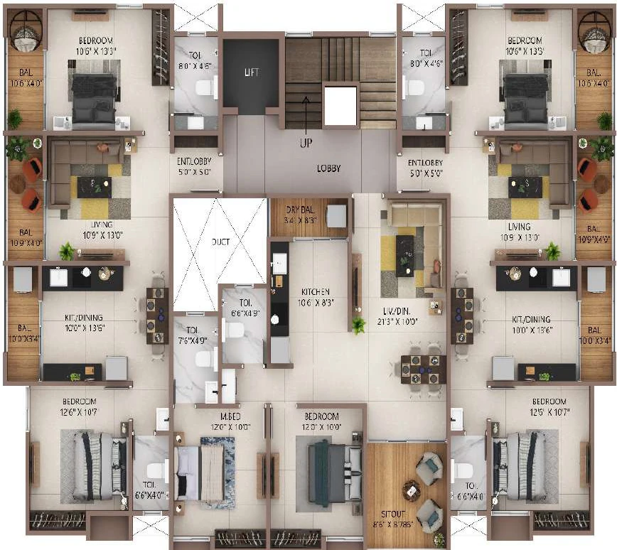 Floor Plan of Aaiji Castle in Dhanori, Pune - Image 349083