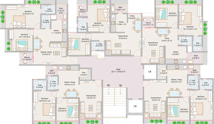 Floor Plan of Pavan Elegance in Ghuma, Ahmedabad - Image 127655
