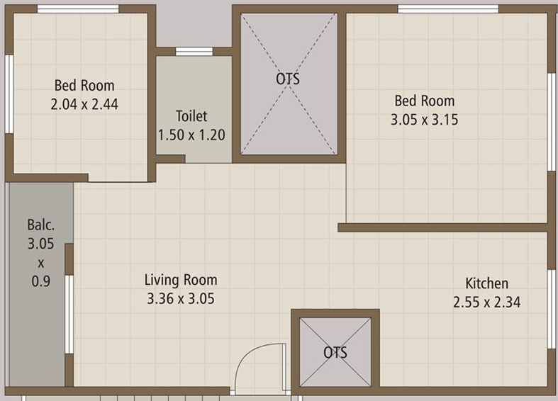 2 BHK Flat in Vandan Avenue in Gotri, Vadodara - Image 800487