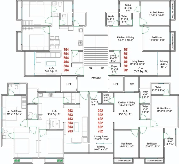 Floor Plan of Shreeji Rose Wood in Bhayli Road, Vadodara - Image 128798