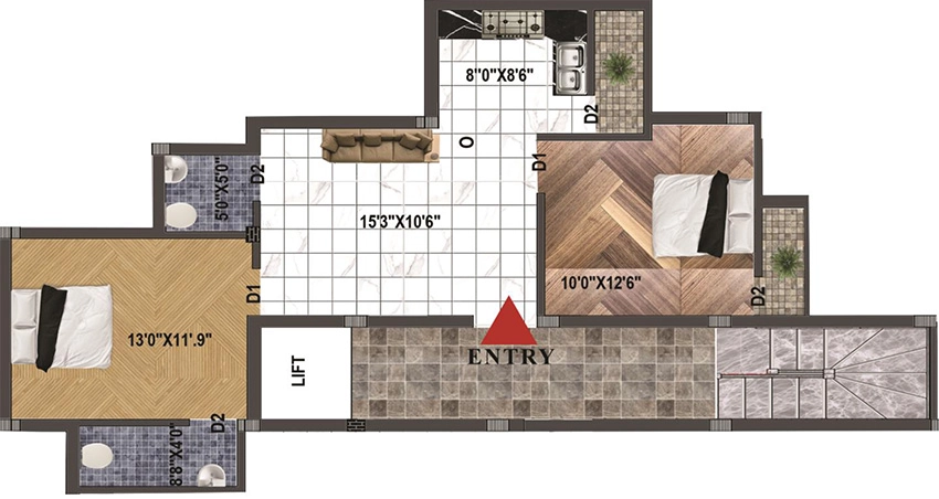 2 BHK Flat in FL JH Grand in Pammal, Chennai - Image 881861