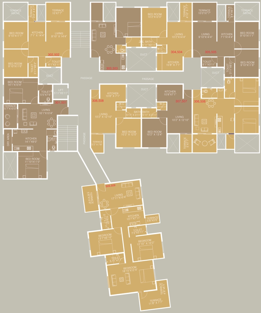 Floor Plan of Marne Maithili Empire in Ravet, Pune - Image 350016