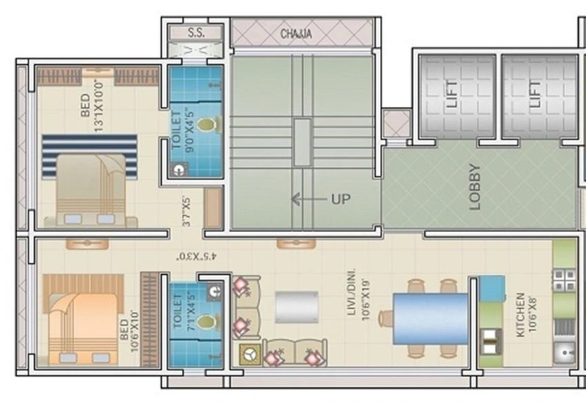2 BHK Flat in AP Kool Breeze in Khar West, Mumbai - Image 847566
