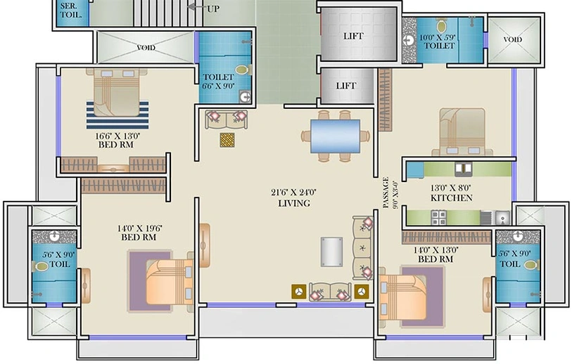 4 BHK Flat in AP Grandeur in Santacruz West, Mumbai - Image 847565