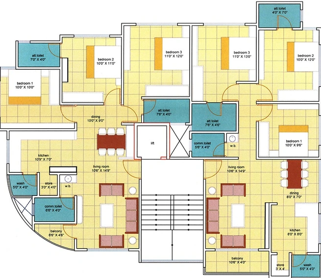 Floor Plan of SP Nandan 2 in Paldi, Ahmedabad - Image 268650