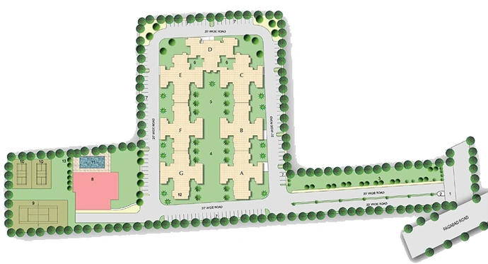 Master Plan of Spring Greens Phase I in Faizabad Road, Lucknow - Image 251023