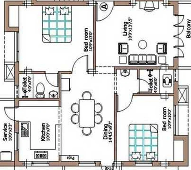2 BHK Flat in Pushkar JK Gardens in Anna Nagar, Chennai - Image 833889