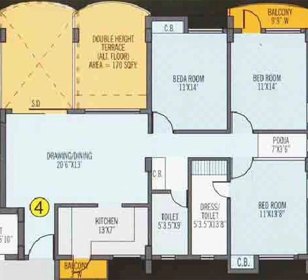 3 BHK Flat in Vikramshila Vatika in Bariatu, Ranchi - Image 849684