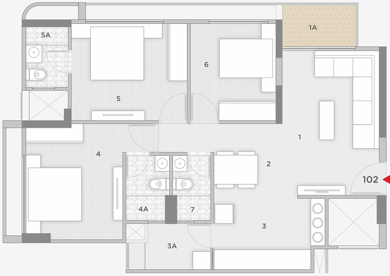 3 BHK Flat in Zaveri Greens in Ghuma, Ahmedabad - Image 794515